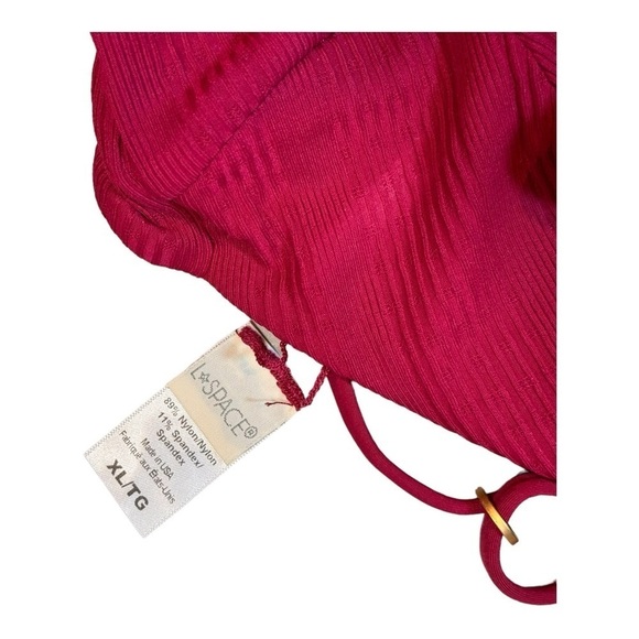 L*Space Pointelle Rib Siren Bikini Top - Cabernet NWOT - Picture 6 of 8